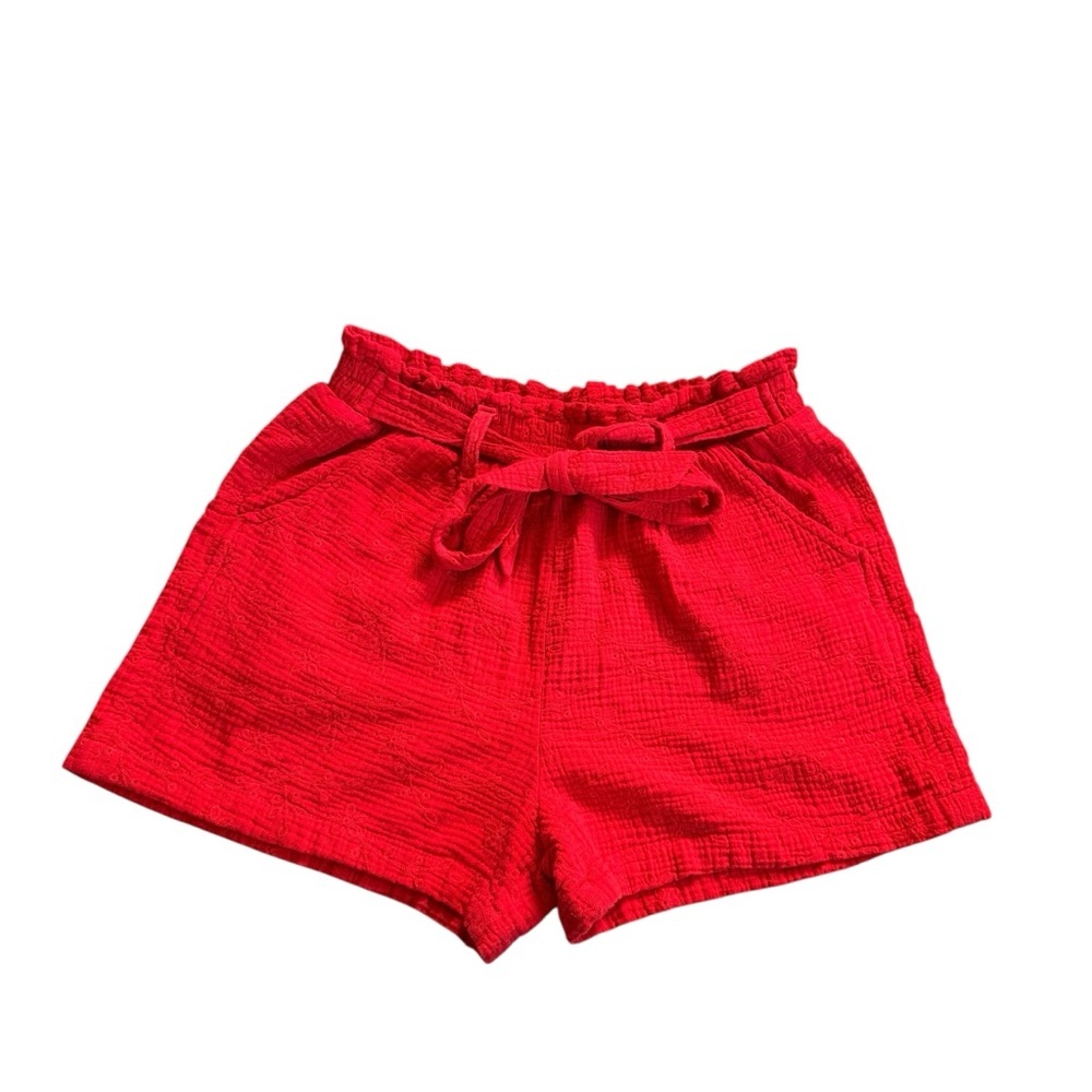 Knox Rose Bright Red Eyelet Shorts w/ Tie
